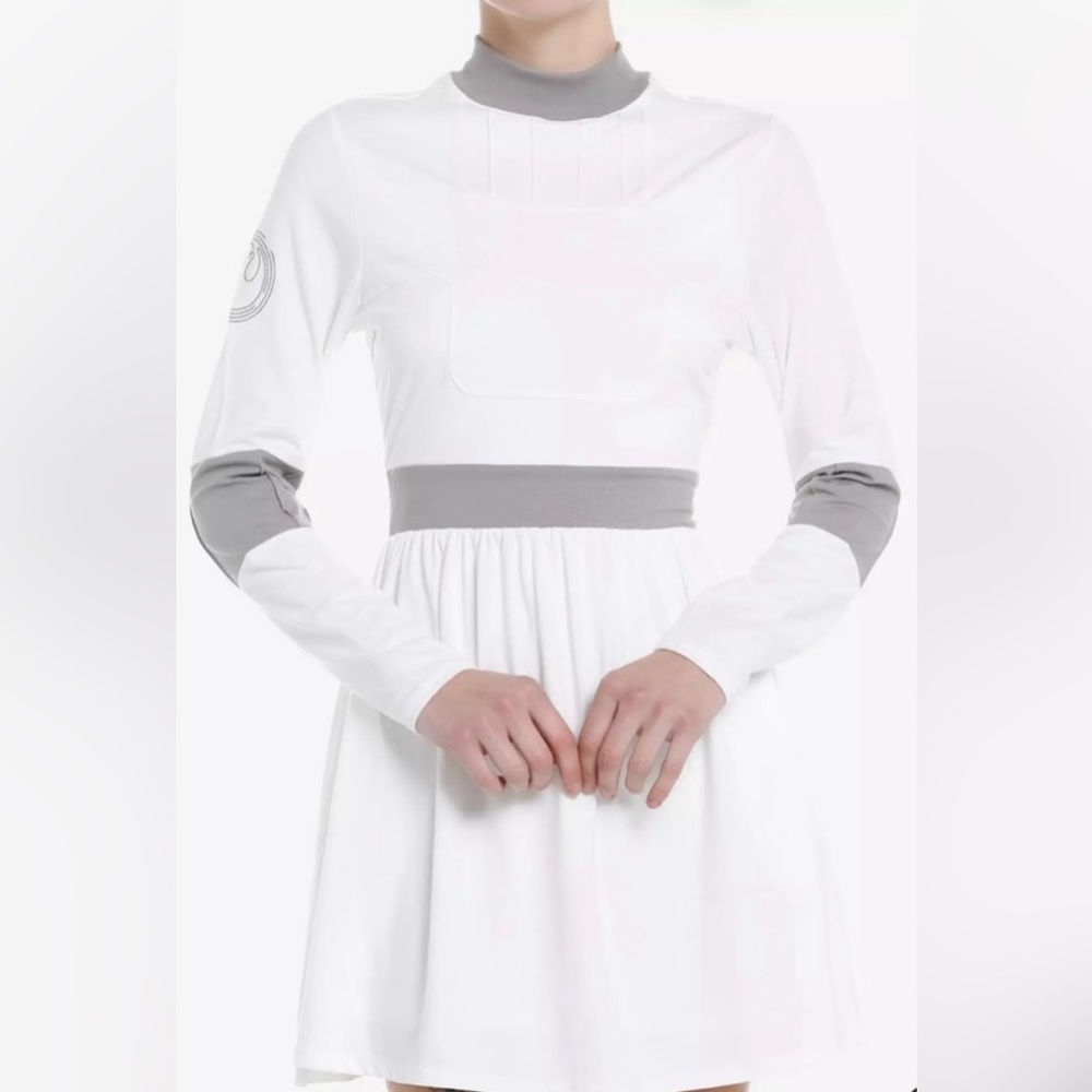 Her Universe White and Gray Long Sleeve LEIA Dress